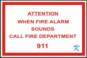 The sign above the fire alarm pull station says to call 911. That is because the fire alarm system will n0t do that automatically.
