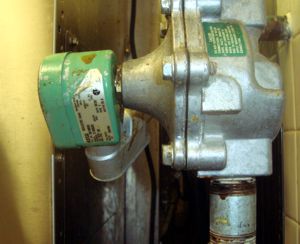 A kitchen gas shunt or shutoff valve with an AC Solenoid to keep it open