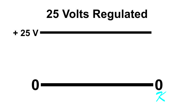 Regulated 25 volts is a steady 25 volts