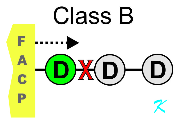 With Class B, if the pathway is broken, all of the devices beyond the break cannot communicate with the panel.